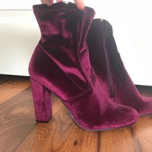 Steve Madden Burgundy Velvet Platform Heels